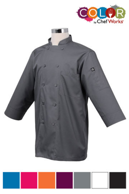 Picture of Chef Works - JLCL-GRY - Gray 34 Basic Lite Chef Coat